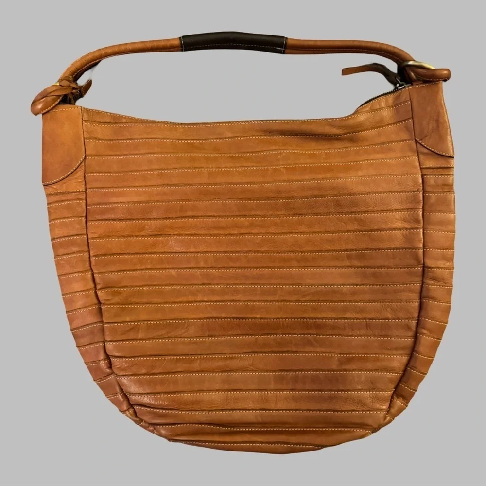 IL DUCA Tan Italian Leather Hobo Bag